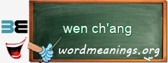 WordMeaning blackboard for wen ch'ang